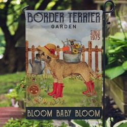 Bloom Baby Border Terrier Garden House Flag