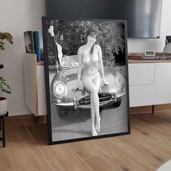 Vintage Photo 1960s Topless Poster, Great Breasts, Outdoors, Pinup Wall Art