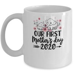 our first mothers day mom baby baby matching 2020 elephant mug