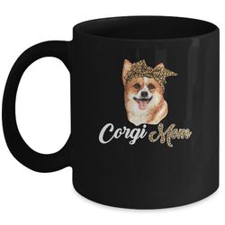 cute corgi mom leopard dog mom mothers day mug