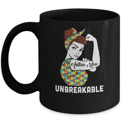 autism mom unbreakable support autism awareness mug