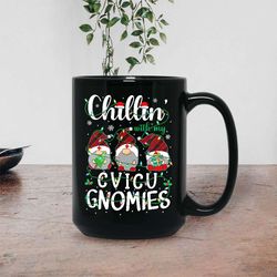 Cute CVICU Nurse Gnomies Christmas Mug for Chillin - Festive Gift Idea!