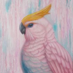 Hand painting parrot, macaw oil painting Exotic bird painting Parrot canvas art Original parrot painting Modern bird art