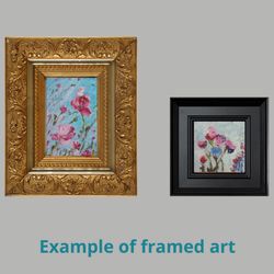 set of 2 oil paintings pink flowers floral wall art original palette knife painting impasto floral impressionism