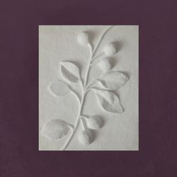 small white bas-relief original panno 3d wall art gypsum botanical wall decor cherry branch 3d panel wall sculpture art