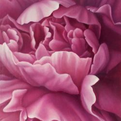 pink peony painting original floral design narrow canvas living room modern flower art botanical wall art