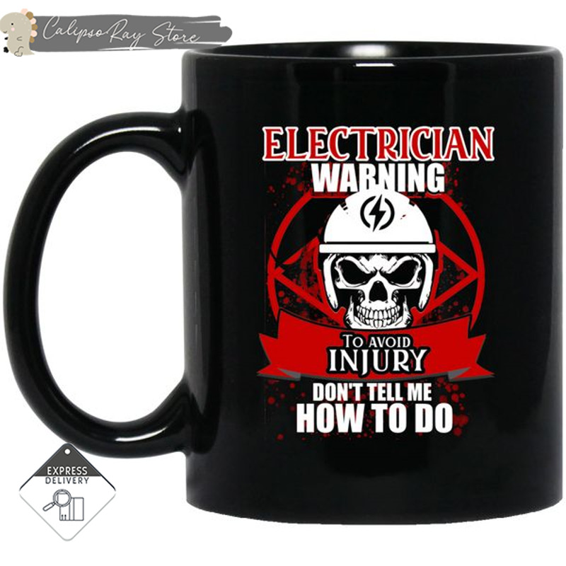 Electrician Warning To Avoid Injury Mugs.jpg