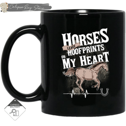horses leave hoofprints on my heart mugs,custom coffee mugs, personalised gifts