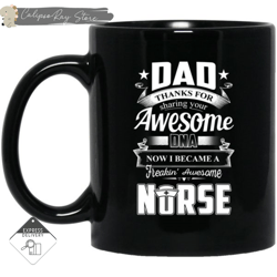 dad thanks for sharing your dna nurse mugs, custom coffee mugs, personalised gifts