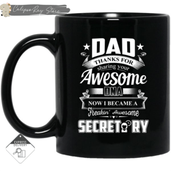 dad thanks for sharing your dna secretary mugs, custom coffee mugs, personalised gifts