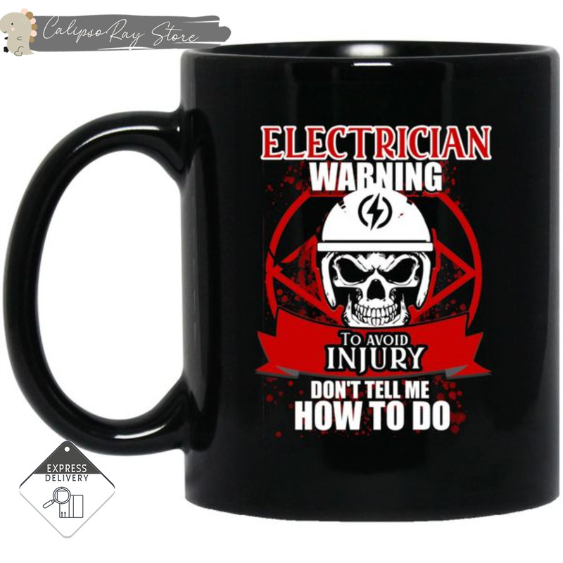 Electrician Warning To Avoid Injury Mugs.jpg