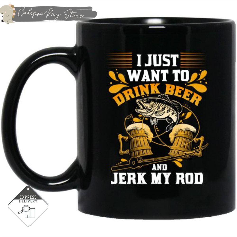 I Just Want To Drink Beer Fishing Mugs.jpg