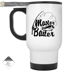 master baiter fishing travel mugs, custom coffee mugs, personalised gifts