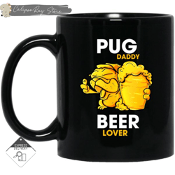 pug daddy beer lover mugs, custom coffee mugs, personalised gifts