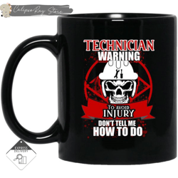 technician warning to avoid injury mugs, custom coffee mugs, personalised gifts