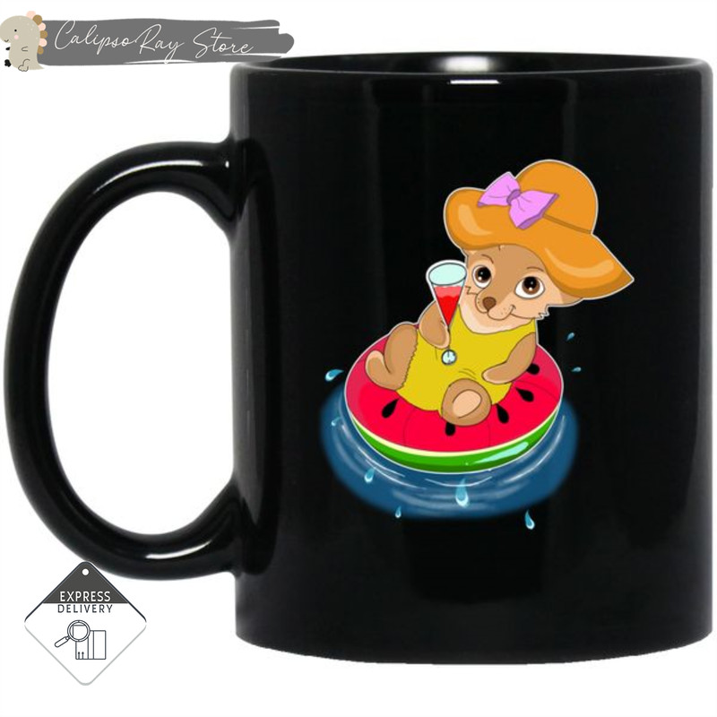 Watermelon Pool Float Beach Pattern Chihuahua Mugs.jpg