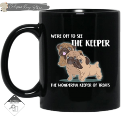 we're off to see the keeper pug mugs, custom coffee mugs, personalised gifts