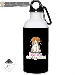 beagle - love is a four-legged word 20oz stainless steel water bottles  1