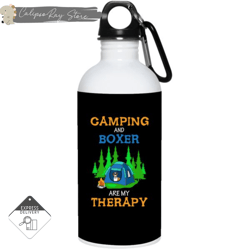 camping and boxer are my therapy 20oz stainless steel water bottles