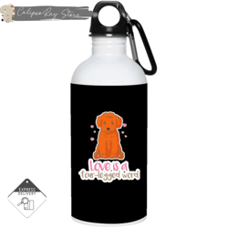 poodle - love is a four-legged word 20oz stainless steel water bottles