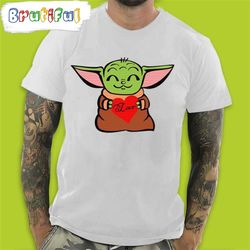 baby yoda hug love heart valentine's day t-shirt