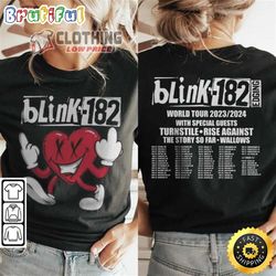 blink-182 tour 2023 concert merch, blink-182 music world tour 2023-2024 with special guests t-shirt
