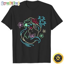 disney the little mermaid ariel neon lights graphic t-shirt
