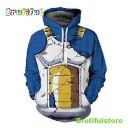 dragon ball z vegeta battle worn armor pullover all over print shirt