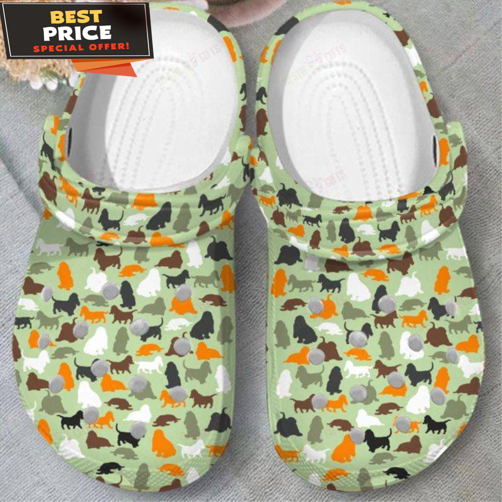Basset Hound Camo Crocs Classic Clogs Shoes - 365crocs.jpg