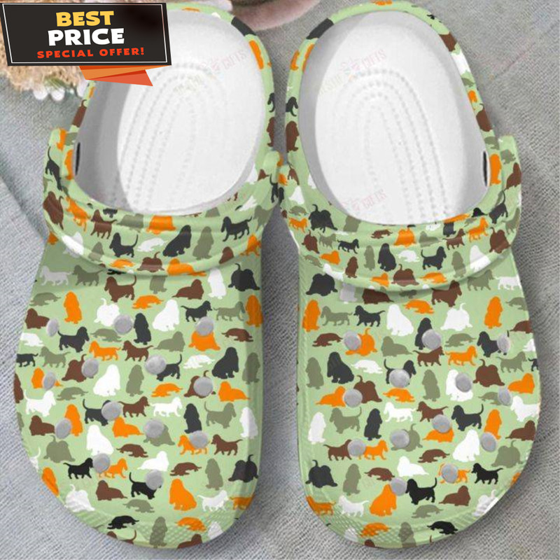 Basset Hound Camo Crocs Classic Clogs Shoes - 365crocs.jpg