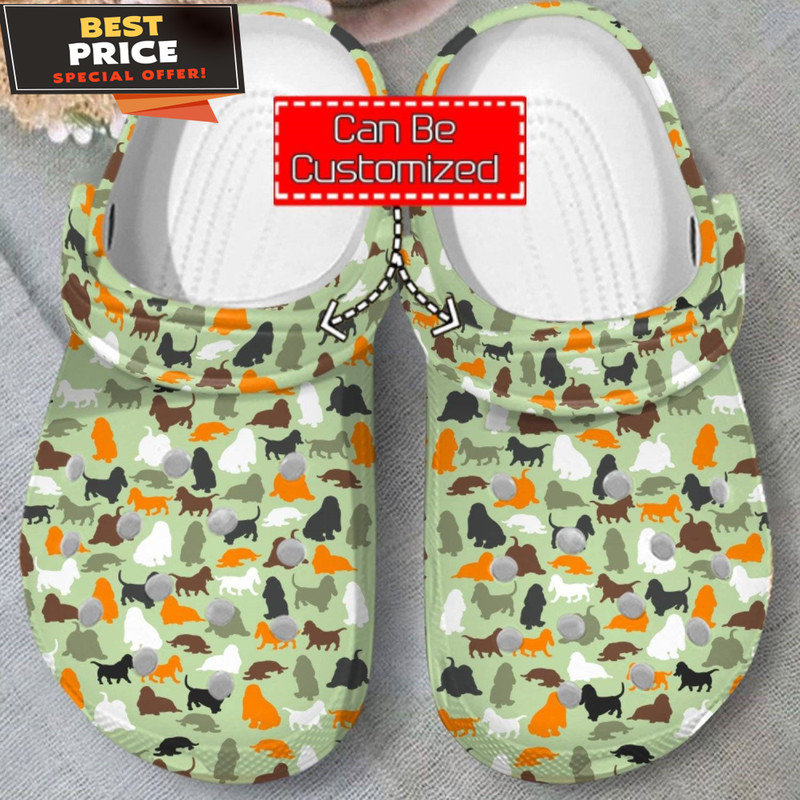 Basset Hound Camo Crocs Clog Shoes Animal Print Crocs - 365crocs.jpg