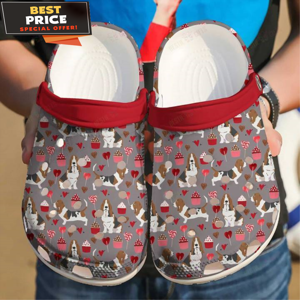 Basset Hound Pattern Crocs Classic Clogs Shoes - 365crocs.jpg