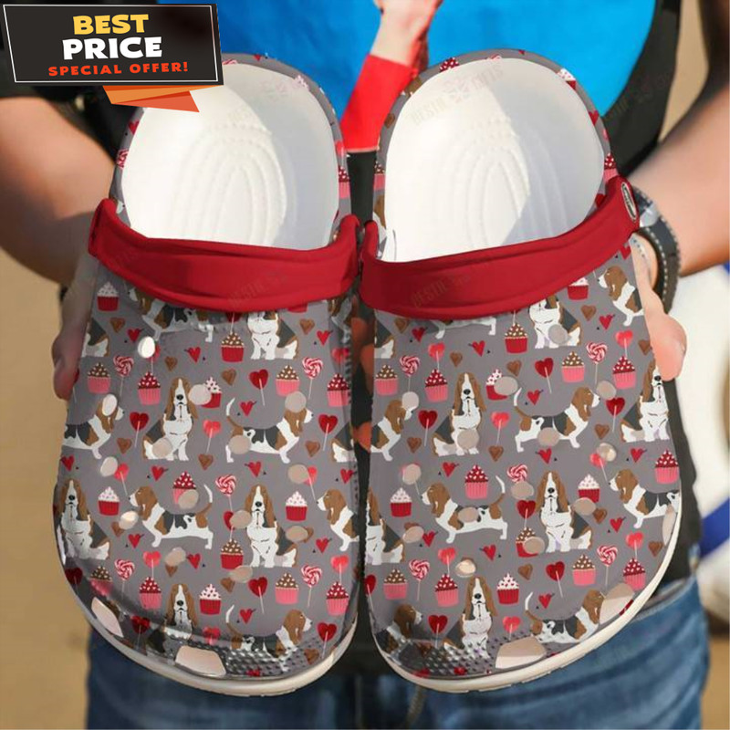Basset Hound Pattern Crocs Classic Clogs Shoes - 365crocs.jpg