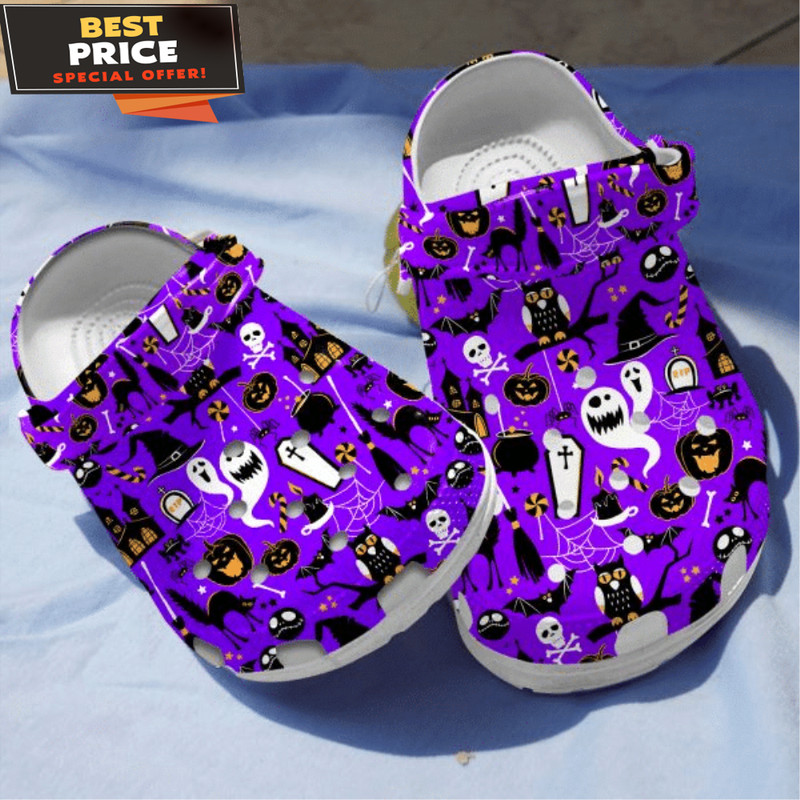 Bat Owls And Cauldron Purple Slippers Clogs Gift Halloween Lover Crocs Rubber Crocs Clog Shoes Comfy Footwear - 365crocs.jpg