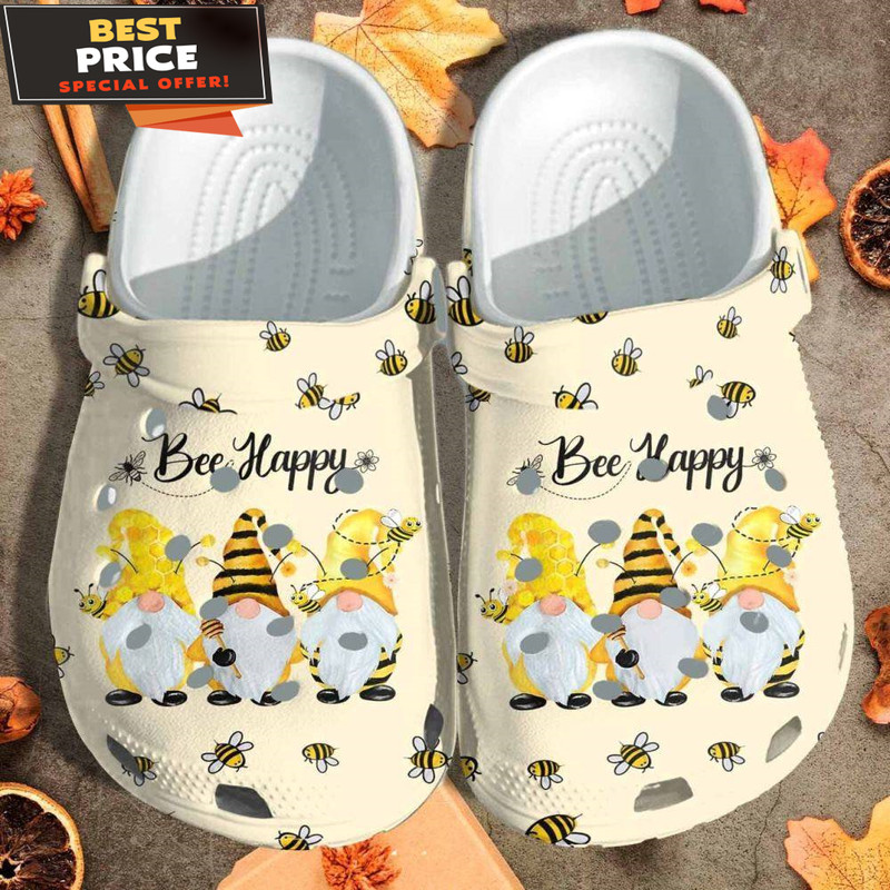 Be Happy Gnomes Bee Birthday Gifts Cr Bee Crocs Clog Shoes - 365crocs.jpg