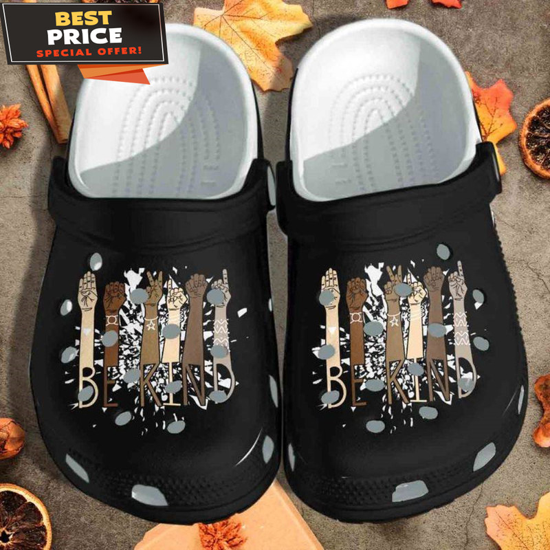 Be Kind Signal Hand Colorful Skin Shoes Croc Peace Black Girl Perfect Family Crocs Clog Shoes - 365crocs.jpg