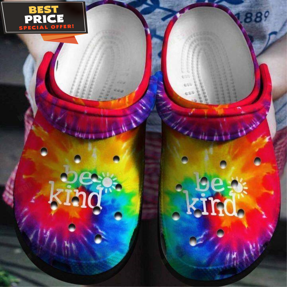 Be Kind Tie Dye Crocs Classic Clogs Shoes - 365crocs.jpg