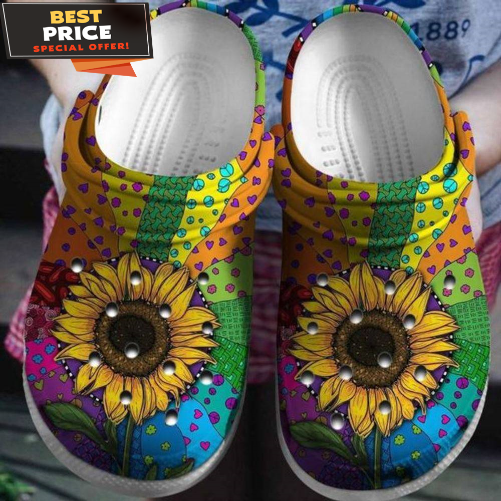 Be Sunshine Like Sunflower Hippie Colorful Shoes Clog Nicefor Girls Crocs Clog Shoes - 365crocs.jpg