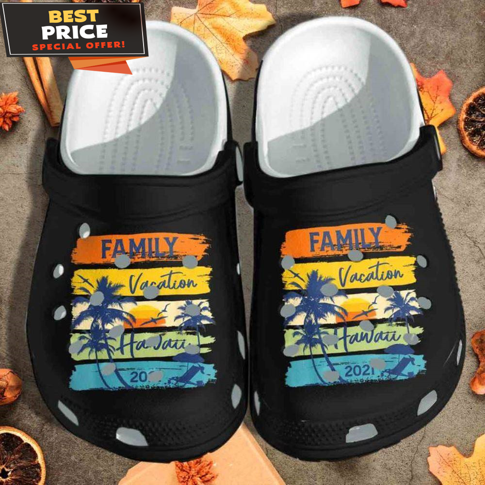 Beach Hawaii 2021 Family Vacation Matching Feel The Vibe Of Ocean Crocs Clog Shoes - 365crocs.jpg