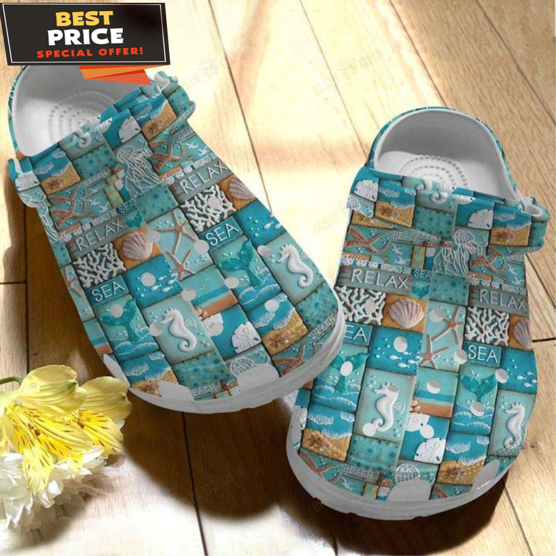 Beach White Sole Relax Crocs Classic Clogs Shoes - 365crocs.jpg
