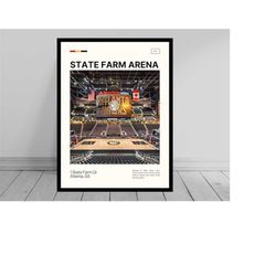 State Farm Arena Print | Atlanta Hawks Poster | NBA Art | NBA Arena Poster | Digital Oil Painting | Modern Art | Digital
