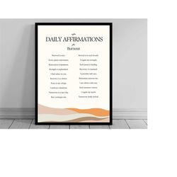 affirmation wall art for burnout | self positive affirmations | words of affirmation poster | daily affirmations print |