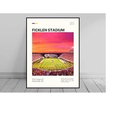 Ficklen Stadium Print | East Carolina Pirates Poster | NCAA Stadium Poster | Digital Oil Painting | Modern Art | Digital