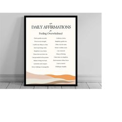 affirmation wall art for overwhelmed | self positive affirmations | words of affirmation poster | daily affirmations pri