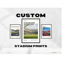 custom soccer stadium print | personalized soccer poster | premier league soccer art | fc soccer stadium pitch poster |