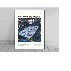 Nationwide Arena Print | Columbus Blue Jackets Poster | NHL Art | Alt Arena Poster | Digital Oil Painting | Modern Art |