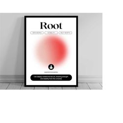 root chakra daily affirmation print | muladhara poster | modern chakra wall hanging | 7 chakra affirmations | manifest r
