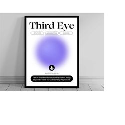 third eye chakra daily affirmation print | ajna poster | modern chakra wall hanging | chakra affirmations | manifest thi