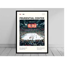 prudential center print | new jersey devils poster | nhl art | nhl arena poster | digital oil painting | modern art | di