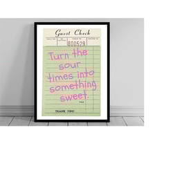 retro guest check - sweet and sour | trendy wall art print | cocktail print | mellow margarita | bar cart print | alcoho